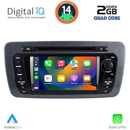 Digital IQ Car Audio System for Seat Ibiza 2008-2015 (Bluetooth/USB/AUX/WiFi/GPS/Apple-Carplay/Android-Auto) with Touch Screen 7"