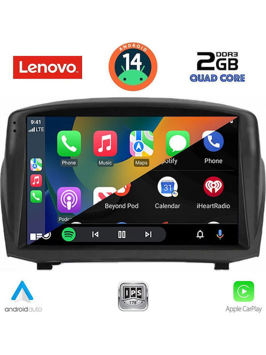 Lenovo Car Audio System for Ford Fiesta 2008-2017 (Bluetooth/USB/AUX/WiFi/GPS/Apple-Carplay/Android-Auto) with Touch Screen 9"