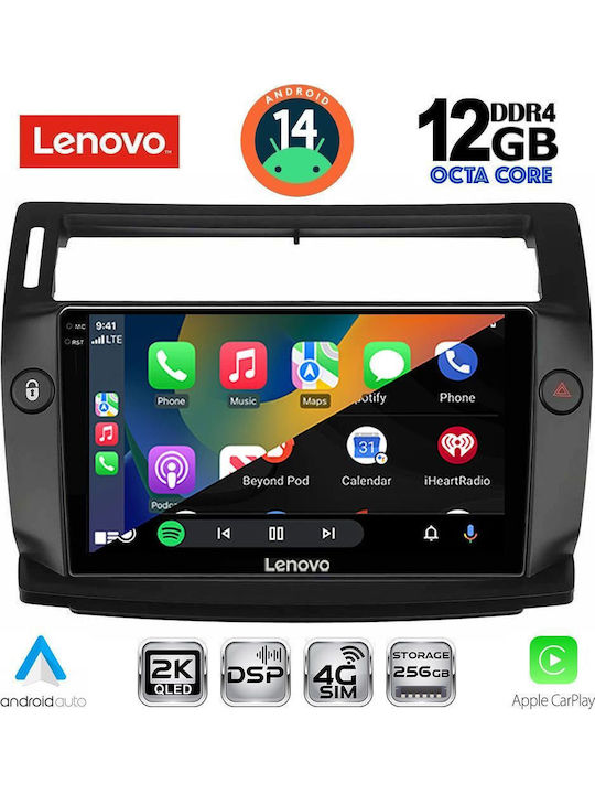 Lenovo Car Audio System for Citroen C4 BMW X1 / X3 / X4 2004-2011 (Bluetooth/USB/AUX/WiFi/GPS/Apple-Carplay/Android-Auto) with Touch Screen 9"