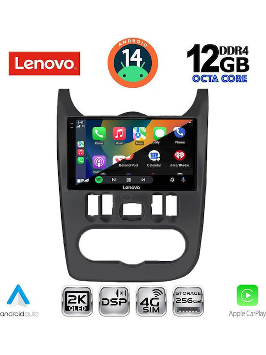 Lenovo Car Audio System for Renault Logan BMW X1 / X3 / X4 Dacia Duster / Logan / Sandero 2006-2012 (Bluetooth/USB/AUX/WiFi/GPS/Apple-Carplay/Android-Auto) with Touch Screen 9"