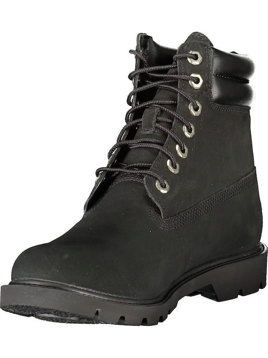6-Inch Basic Leder Schwarz Stiefel Wasserdicht