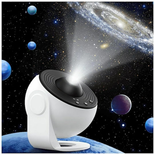 Beline Led Περιστρεφόμενο Παιδικό Φωτιστικό Projector με Προβολή Αστεριών Λευκό