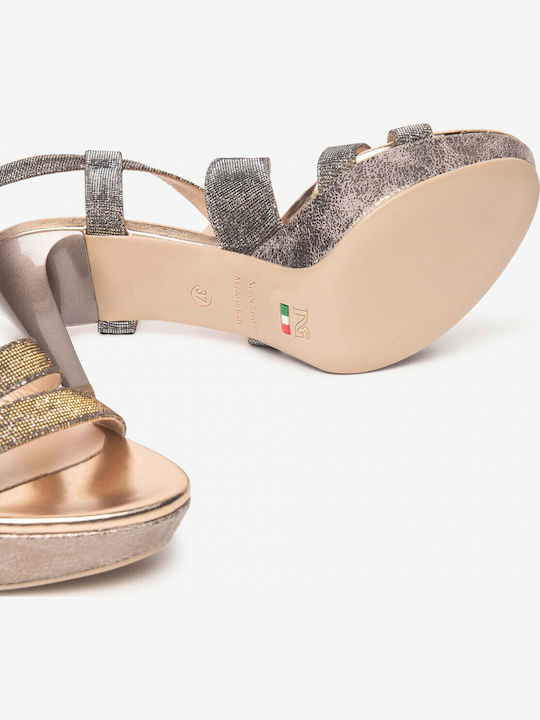 Stoff Sandalen Gelb