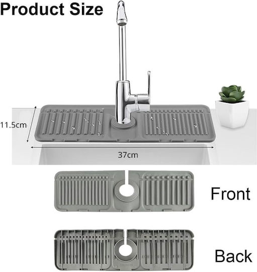Uncle George Kitchen Sink Organizer Made of Gray Plastic 37x11.5x1.5cm