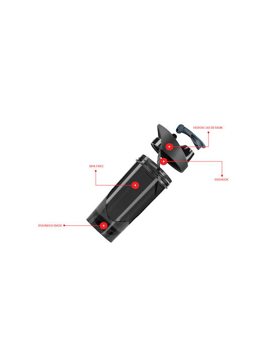 Shieldmixer Shaker Πρωτεΐνης 800ml Πλαστικό Μαύρο
