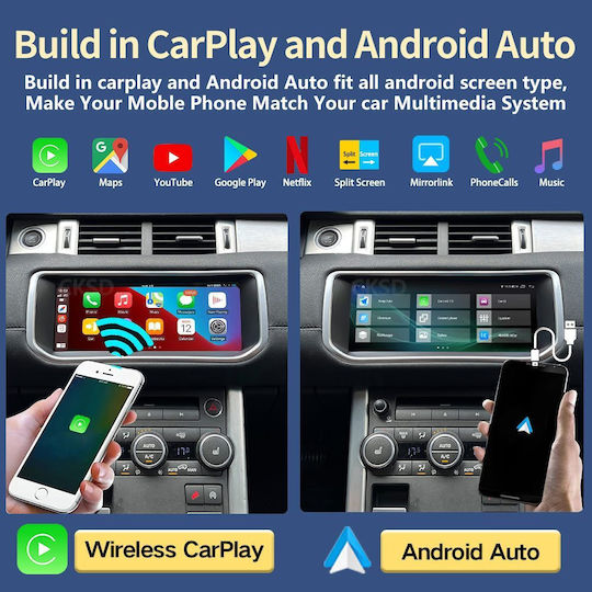 Bizzar Car Audio System for Land Rover Range Rover Evoque 2011-2015 (Bluetooth/USB/WiFi/GPS/Apple-Carplay/Android-Auto/CD) with Touch Screen 10.25"
