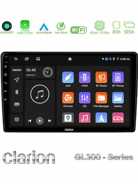 Clarion Car Audio System for Daihatsu Terios 2006-2017 (Bluetooth/USB/AUX/WiFi/GPS/Apple-Carplay/Android-Auto) with Touch Screen 9"