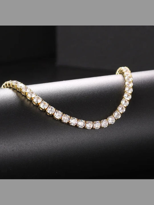 Offizielles Halskette Flexibles Choker Goldene Oder Silberne 1 Reihe Österreichische Kristalle Gillian