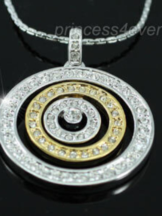 Gold Plated Designer Circles Necklace with Swarovski Crystals Georgita