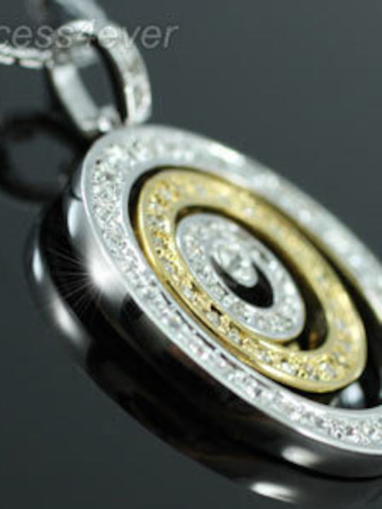 Gold Plated Designer Circles Necklace with Swarovski Crystals Georgita