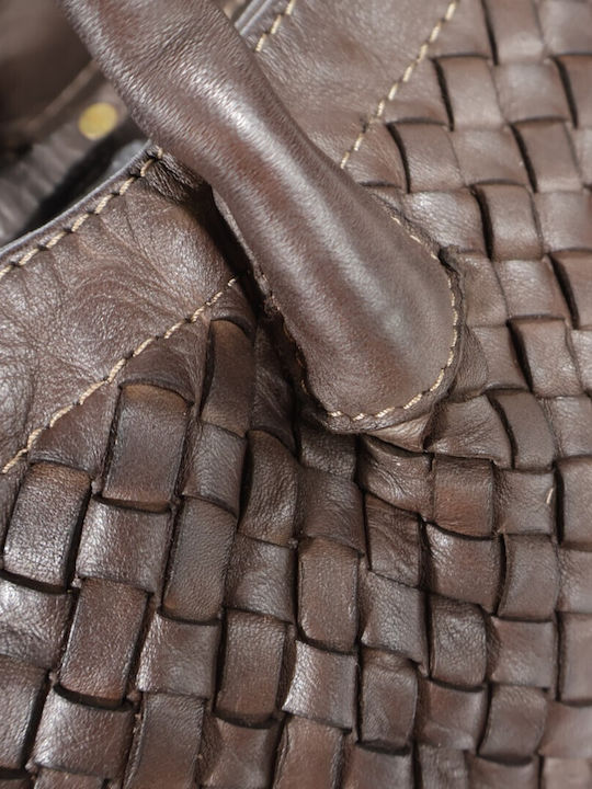 Leather Women's Shopper Bag Dark Chocolate Brown