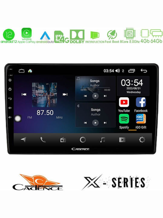 Cadence Car Audio System for Ford Courier 2015-2023 (Bluetooth/USB/WiFi/GPS/Apple-Carplay/Android-Auto) with Touch Screen 9"