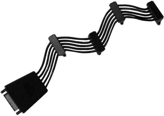 Silverstone 15-Pin Sata - 15-Pin Sata Cable 0.19m Μαύρο SST-CP06-E4