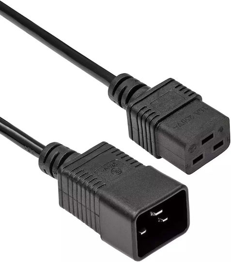 Akyga IEC C19 - IEC C20 Cable 1.8m Μαύρο AK-UP-03