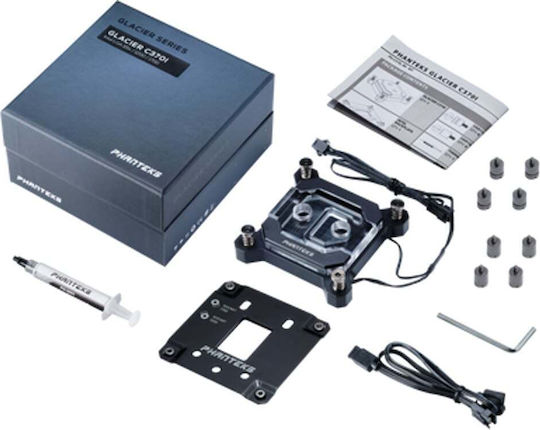 Phanteks Cpu Block Copper + Nickel Glacier C370i Black Cooling Liquid Silver