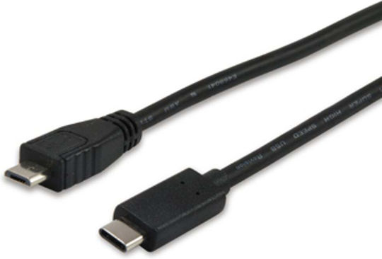Equip USB 2.0 Cable USB-C male - micro USB-B Μαύρο 1.0m 12888407