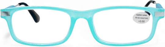 Optosquad Lesebrille +3.75 in Türkis Farbe 9070-4