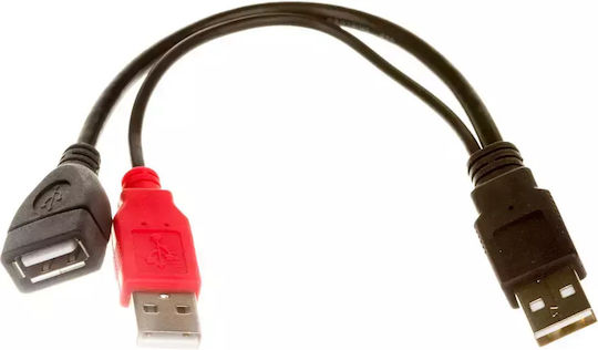 DeLock Convertor USB-A 2x mascul în USB-A feminin 1buc 65306