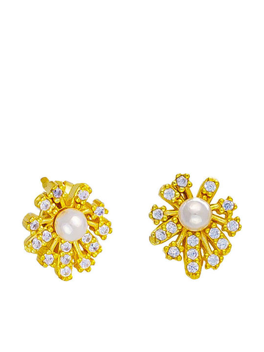 Excite-Fashion Cercei din Argint Placat cu aur cu Pietre & Perle Excite-Fashion Cercei din Argint Placat cu aur cu Pietre & Perle
