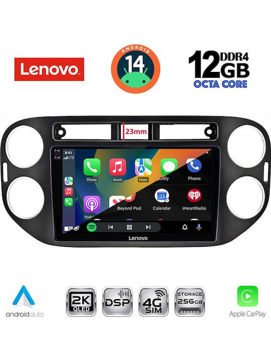 Lenovo Car Audio System for BMW X1 / X3 / X4 Volkswagen Tiguan 2011-2016 with Clima (Bluetooth/USB/WiFi/GPS/Apple-Carplay/Android-Auto) with Touch Screen 9"