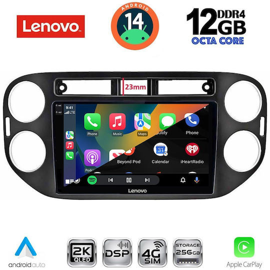 Lenovo Ηχοσύστημα Αυτοκινήτου για BMW X1 / X3 / X4 Volkswagen Tiguan 2011-2016 με Clima (Bluetooth/USB/WiFi/GPS/Apple-Carplay/Android-Auto) με Οθόνη Αφής 9"