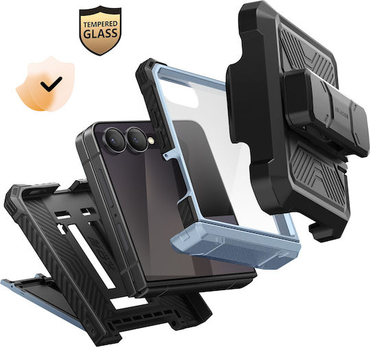 I-blason Case Galaxy Z Flip 7 Armorbox Model Tempered Glass Belt Clip Blue