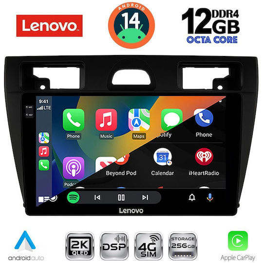 Lenovo Ηχοσύστημα Αυτοκινήτου για BMW X1 / X3 / X4 Ford Fiesta 2005-2008 (Bluetooth/USB/AUX/WiFi/GPS/Apple-Carplay/Android-Auto) με Οθόνη Αφής 9"