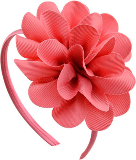Hair Headband Satin Flowers Various Colors Dahlia