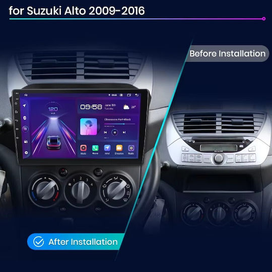 Ηχοσύστημα Αυτοκινήτου για Suzuki Alto 2009-2016 (Bluetooth/USB/WiFi/GPS/Apple-Carplay/Android-Auto) με Οθόνη Αφής 9"