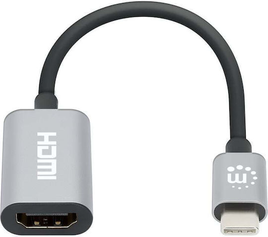 Manhattan Converter USB-C male to HDMI female Gray 1pcs 153973
