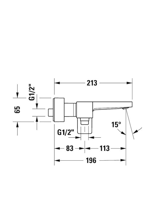Duravit Αναμεικτική Μπαταρία Μπανιέρας Μαύρη