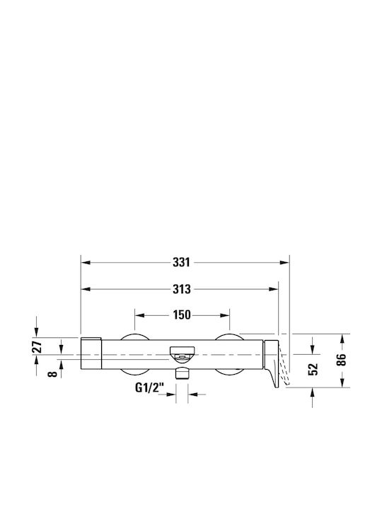 Duravit Αναμεικτική Μπαταρία Μπανιέρας Μαύρη