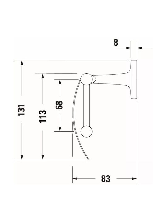 Duravit Επιτοίχια Χαρτοθήκη Μεταλλική Χρυσή 4067116086812