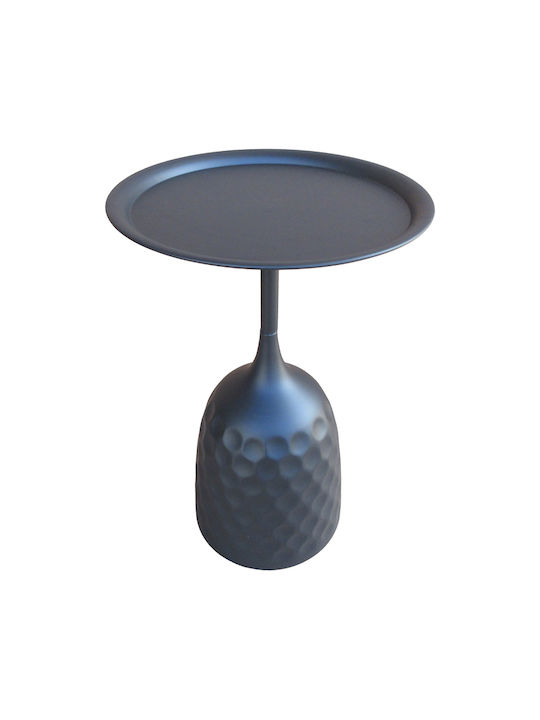Round Side Table Waini Metal Black Shade L39xW39xH60cm.