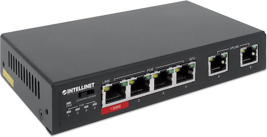 Intellinet 561686 Negestionat L2 PoE++ Switch cu 6 Porturi Ethernet
