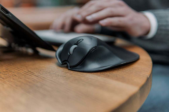 Bakker Elkhuizen HandshoeMouse Shift Large Ασύρματο Εργονομικό Bluetooth Ποντίκι Γκρι