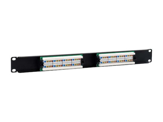 Equip Unshielded Patch Panel for Rack 1U 19" cat5e Black