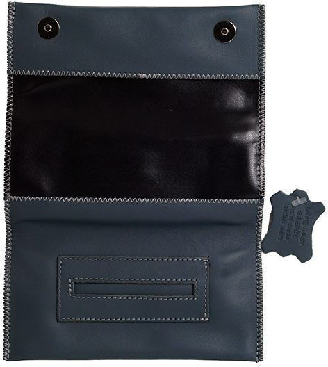 Djo Leather Tobacco Pouch With Snap Closure Blue