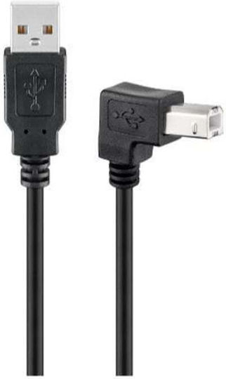 Microconnect USB 2.0 Cable USB-A male - USB-B male Μαύρο 2m USBAB2ANGLED