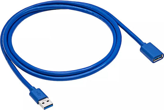 Akyga USB 3.0 Кабел USB-A мъжки - USB-A женски Син 3м AK-USB-10