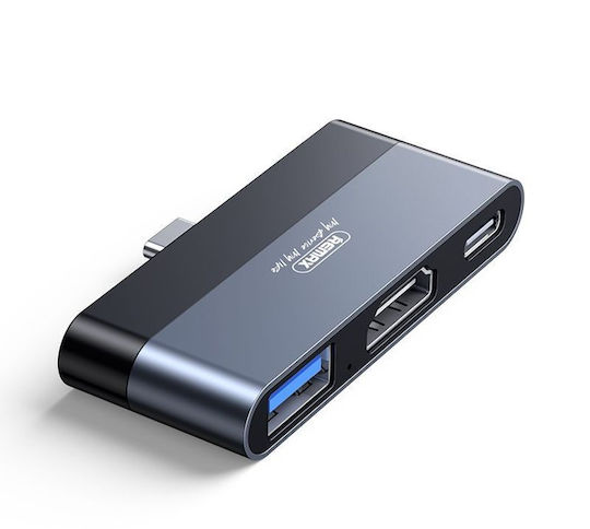 Remax RP-U15 USB-C Docking Station mit HDMI 4K PD Ethernet Schwarz