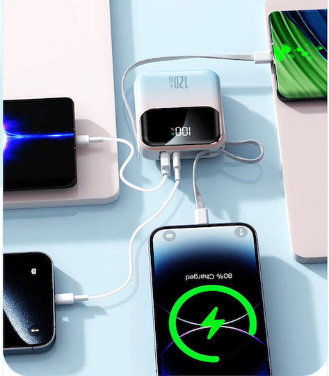 DX337 Power Bank 10000mAh 22.5W με Θύρα USB-A και Θύρα USB-C Κίτρινο