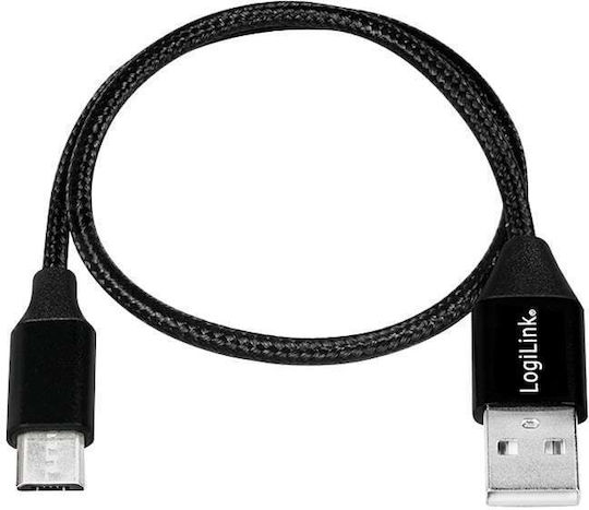 LogiLink Плетена USB 2.0 до микро USB кабел Черен 1м (CU0144) 1бр