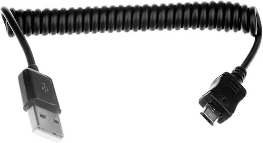 DeLock Spiral USB 2.0 to micro USB Cable Μαύρο 0.6m (83162)