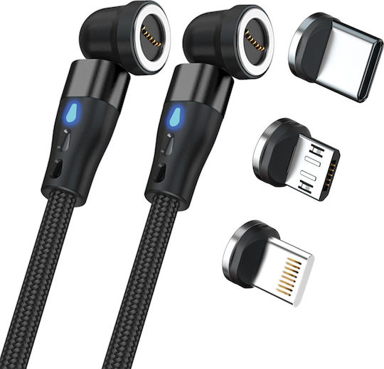 RealPower Braided USB to Lightning / Type-C / micro USB 1m Cable (439648)