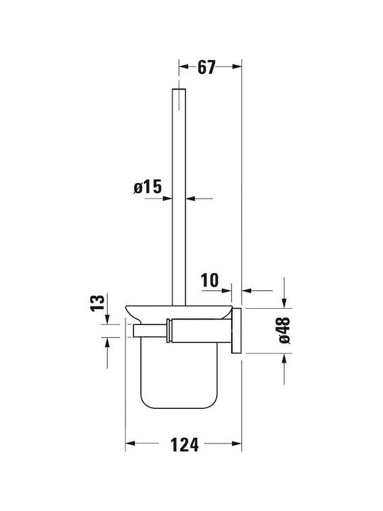 Duravit D-code Γυάλινο Πιγκάλ Μπάνιου Ασημί