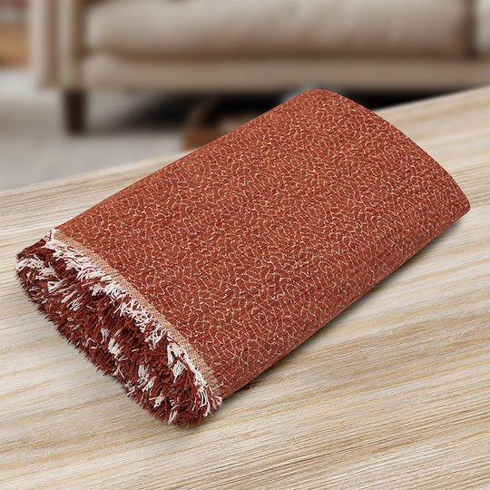 Lino Home Boxi Ριχτάρι Πολυθρόνας Chenille 180x180εκ. Κεραμιδί