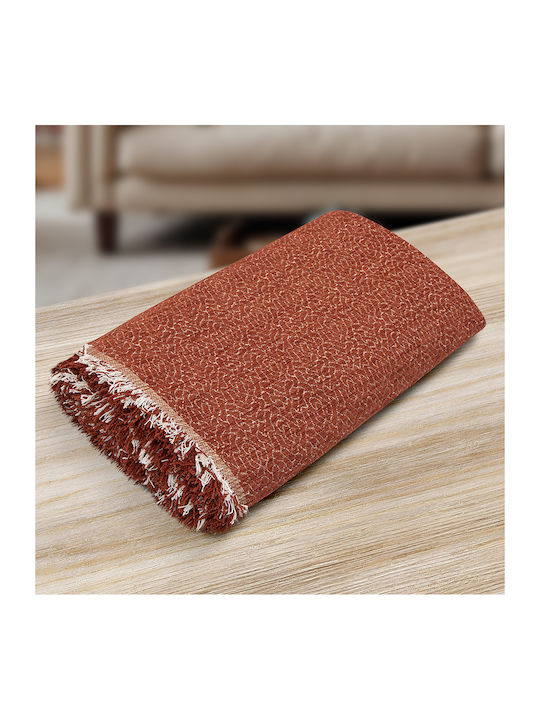 Lino Home Boxi Sofa Throw Chenille 180x250cm Teracotta