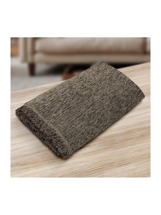 Lino Home Malta Ριχτάρι Πολυθρόνας Chenille 180x180εκ. Μόκα