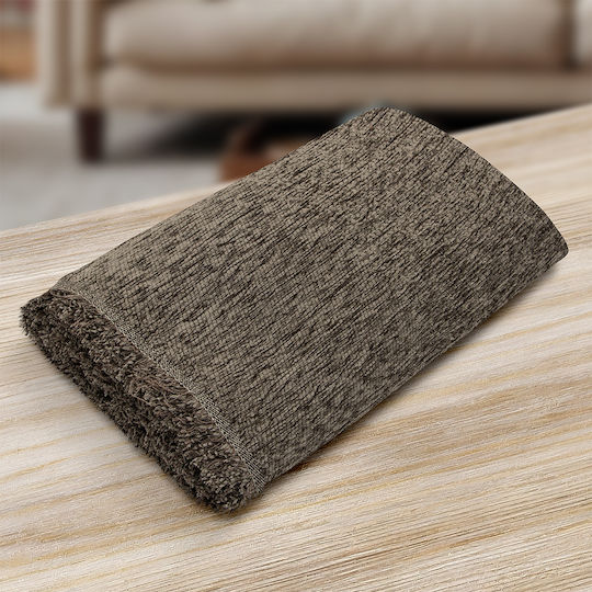 Lino Home Malta Ριχτάρι Πολυθρόνας Chenille 180x180εκ. Μόκα 3000004516